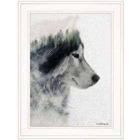 "Wolf Stare" by Andreas Lie, Ready to Hang Framed Print, White Frame