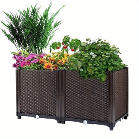 2pcs plant box for outdoor flowers vegetable planter planting box vegetable plants for pot households plastic planting box roof patio plants Size