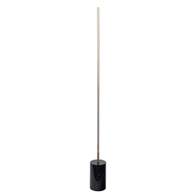 Prism Brassed Gold LED Floor Lamp with On/Off Switch Faux Marble Base