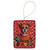 Fawn Boxer Holiday Christmas Porcelain Ornament Christmas Tree Hanging Decorations for Home Christmas Holiday, Rectangle, Gift, Multicolor