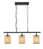 Elysian Three Lights Island With Natural Rattan Shade Farmhouse Chain Ceiling Lamp