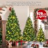 8FT, 6FT, 4FT Pre-Lit Green Pine Artificial Christmas Tree, Set of 3 Hinged Xmas Trees with 820 Warm-Yellow LED Lights and 2539 Branch Tips