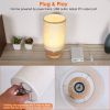 Beside Lamps for Bedroom Warm White Nightstand Lamp USB Plug Modern Lantern for Bedroom with 32.48in Cord