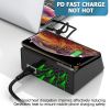 100W Quick Charge 3.0 8-Port USB Fast Charger; USB Hub Fast Charging Station QC 3.0 And PD Fast Charger; 15W Max Fast Wireless; compatible; iphone/ipa