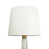 Enclave Hydro White Table Lamp with On/Off Switch Faux Marble Base Fabric Shade