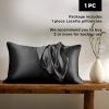 (2 Pack Black,Standard 20"x26")Silk Pillowcase for Hair and Skin