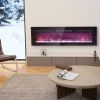 HOMCOM 60" Electric Fireplace Recessed and Wall Mounted with Remote Control, 1500W Fireplace Heater with 8H Timer