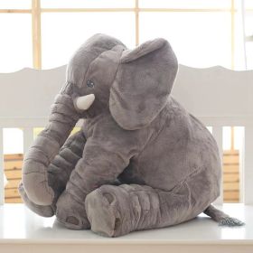 Soft Comfort Elephant Plush Toy  Accompany Sleeping Baby Sleep Child Pillow Leather Shell (Option: Grey-60cm)