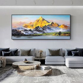 Hand Painted Oil Painting Large Landscape Oil Painting Original Mountain Canvas Painting Abstract Painting Modern Art Acrylic Painting Living Room Hal (style: 01, size: 40x80cm)