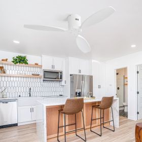 Metal And Wood Ceiling Fans (Attribute: White)