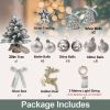 22in Mini Christmas Tree with Lights, Rose Gold Artificial Small Tabletop Christmas Tree with Flocked Snow