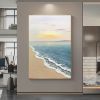 Hand painted oil painting sunrise seascape sailboat home decoration wall art canvas hanging painting